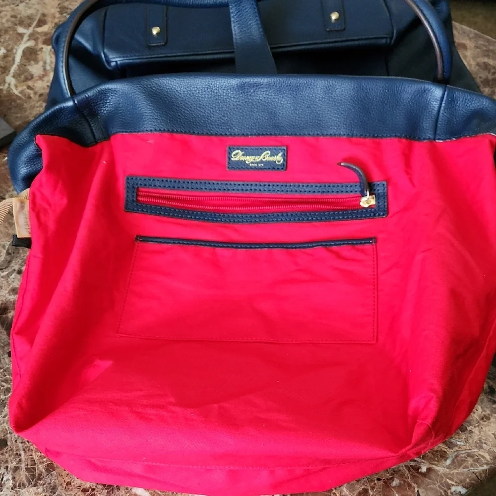 Large Dooney & Bourke Navy Blue Leather Shoulder Bag - Picture 7 of 16